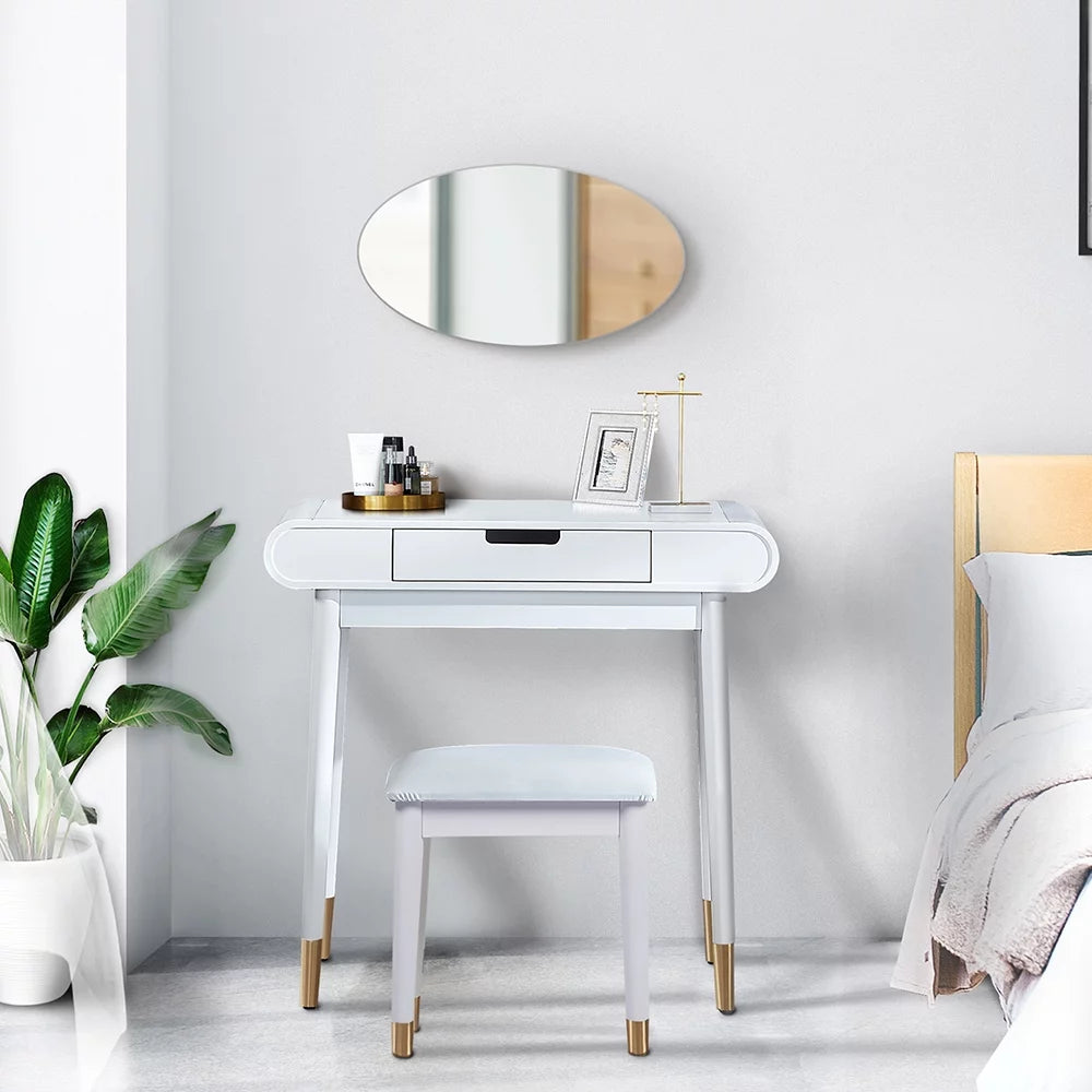 White Makeup Vanity Table Set with Stool T8808