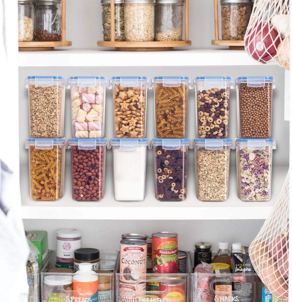 Airtight Food Storage Containers 12 Pieces 1.5qt Plastic Kitchen Pantry Containers Dishwasher Safe M733553
