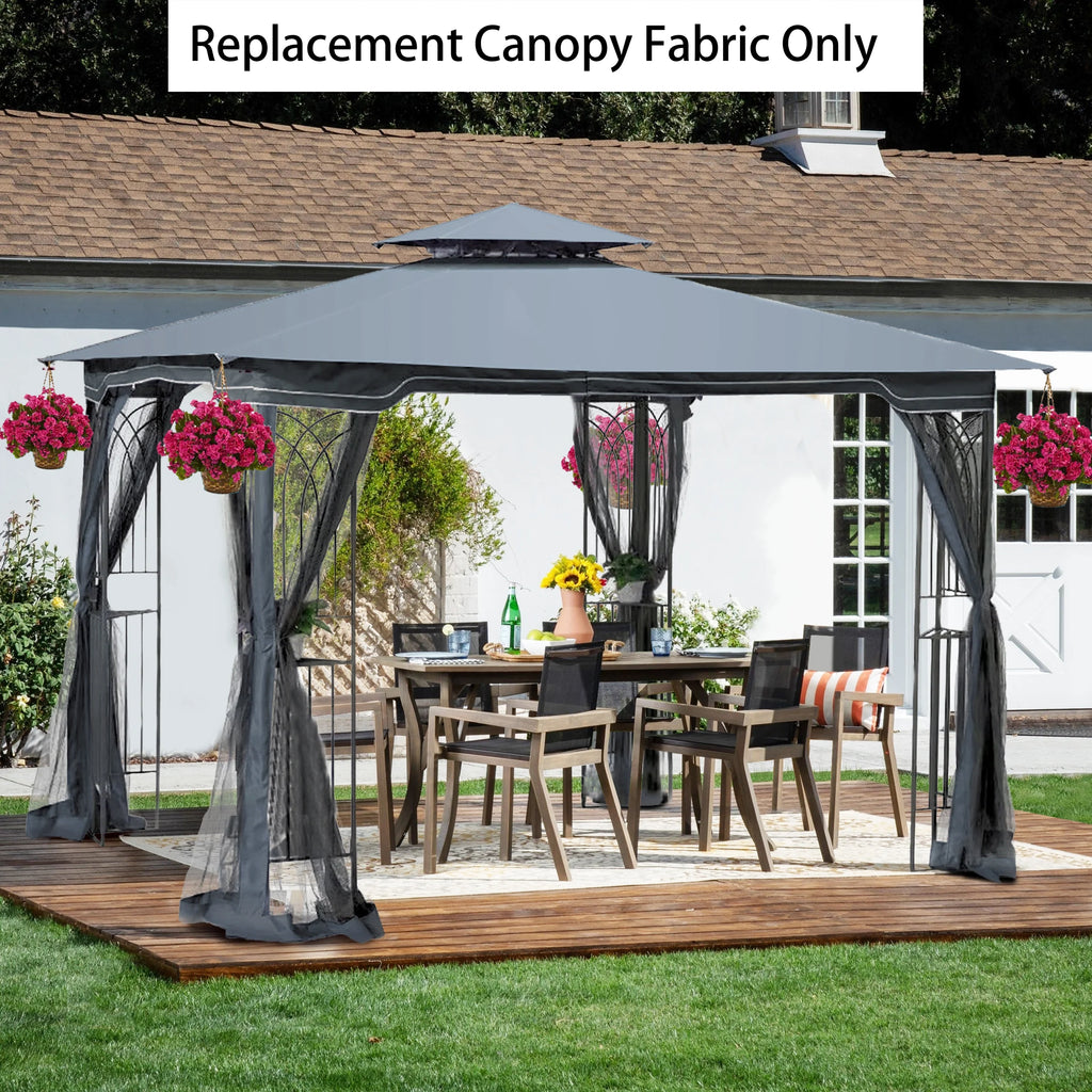 Gray Patio Gazebo Replacement Canopy Top N38236