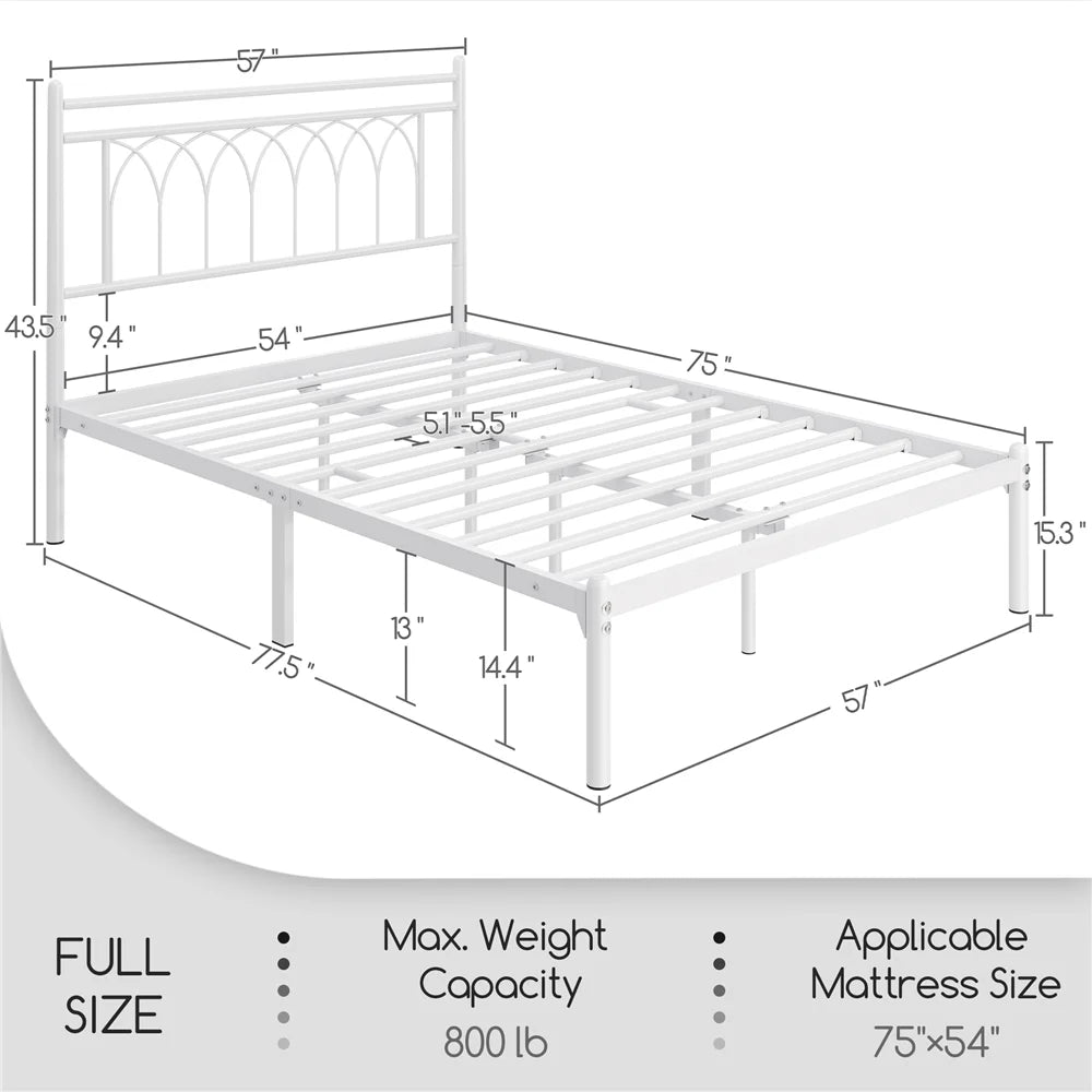 Black Queen Metal Platform Bed D4720