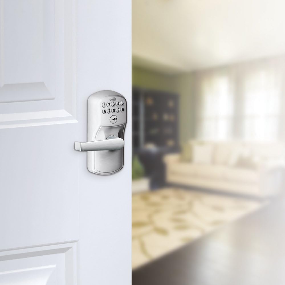 Brushed Chrome Electronic Keypad Lock with Lever, Pack of 2 U2395