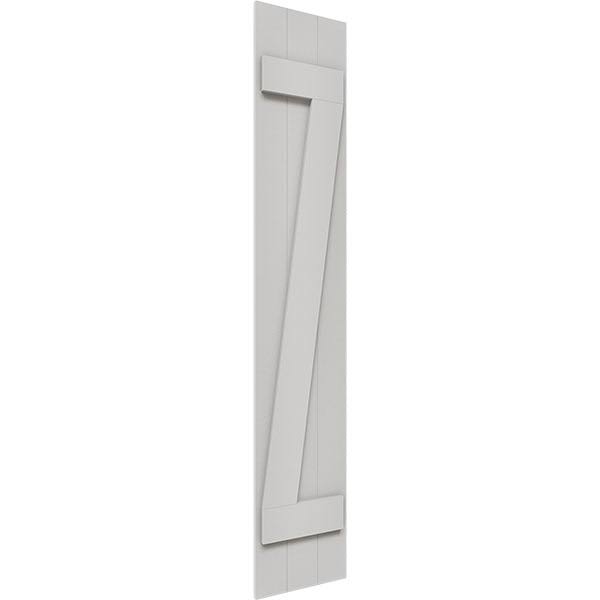 Rustic Three Board Joined Board-n-Batten Faux Wood Shutters K240