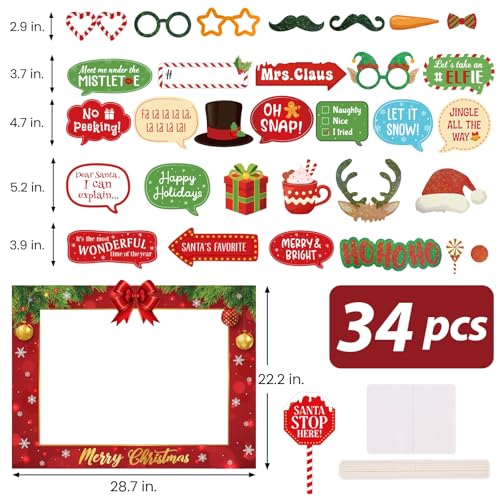 Christmas Photo Booth Props & Frame X307311