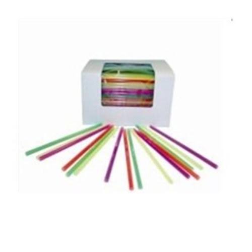 6 in. Neon Fat Straw Assorted Color Case of 3000 G261499