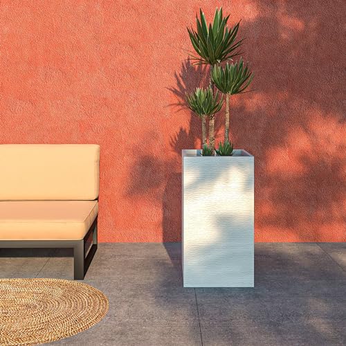 Black 31 Inch Tall Square Planter I379281