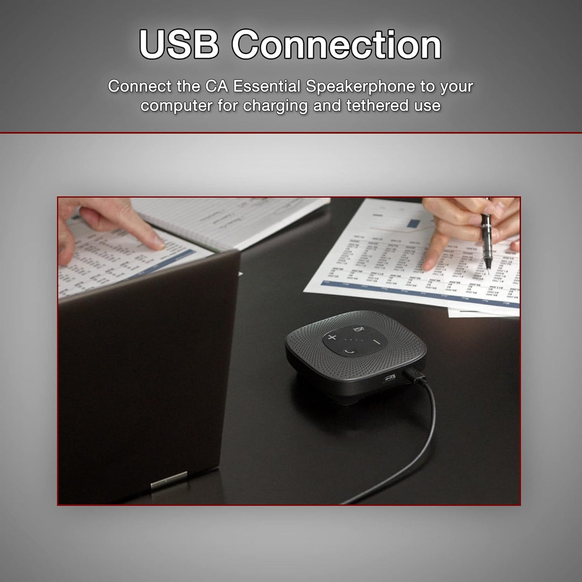 USB and Bluetooth Speakerphone with 360 Degree Noise Cancelling Microphone C842202
