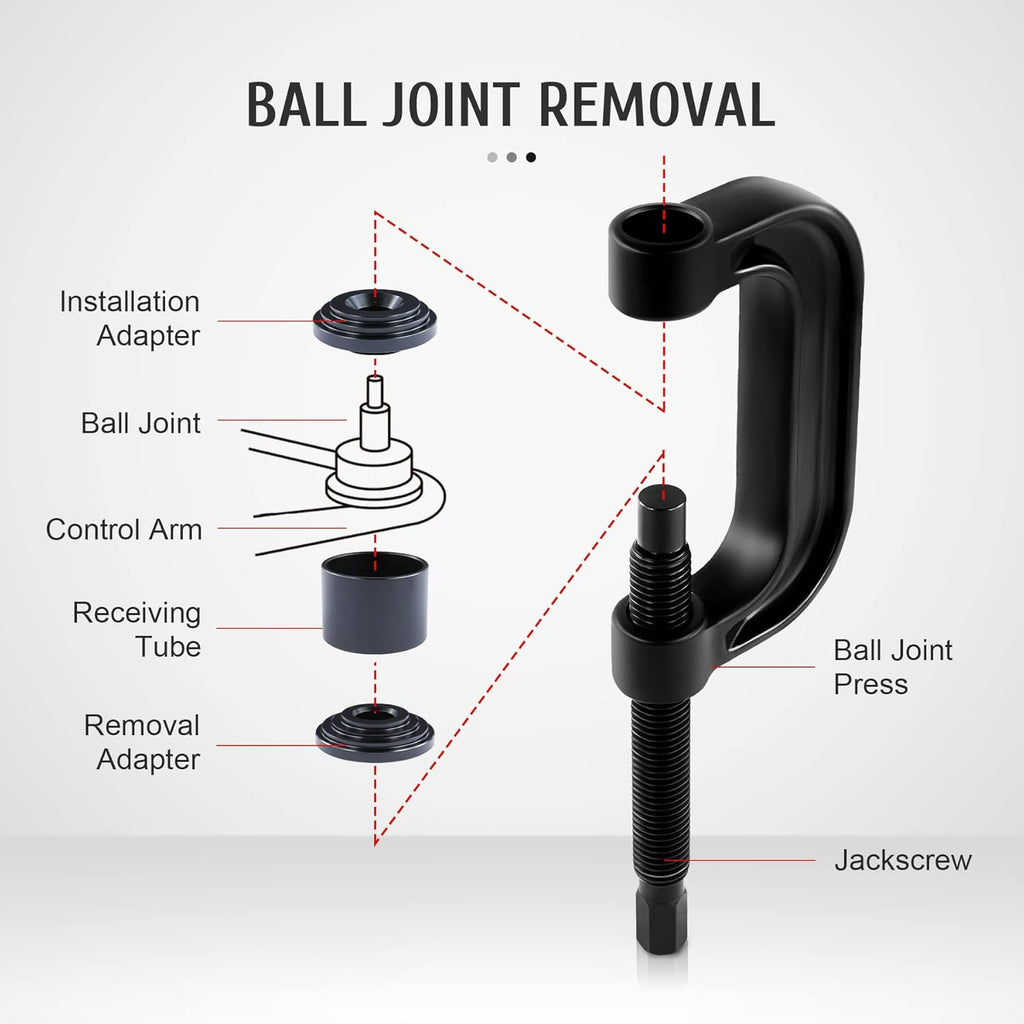 Heavy Duty Ball Joint Press & U Joint Removal Tool Kit with 4x4 Adapters, Pack of 2 M4576