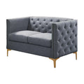 Light Gray Tufted Fabric Loveseat E830773