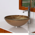 Tempered Glass Bathroom Vessel Sink with Chrome Faucet V88015