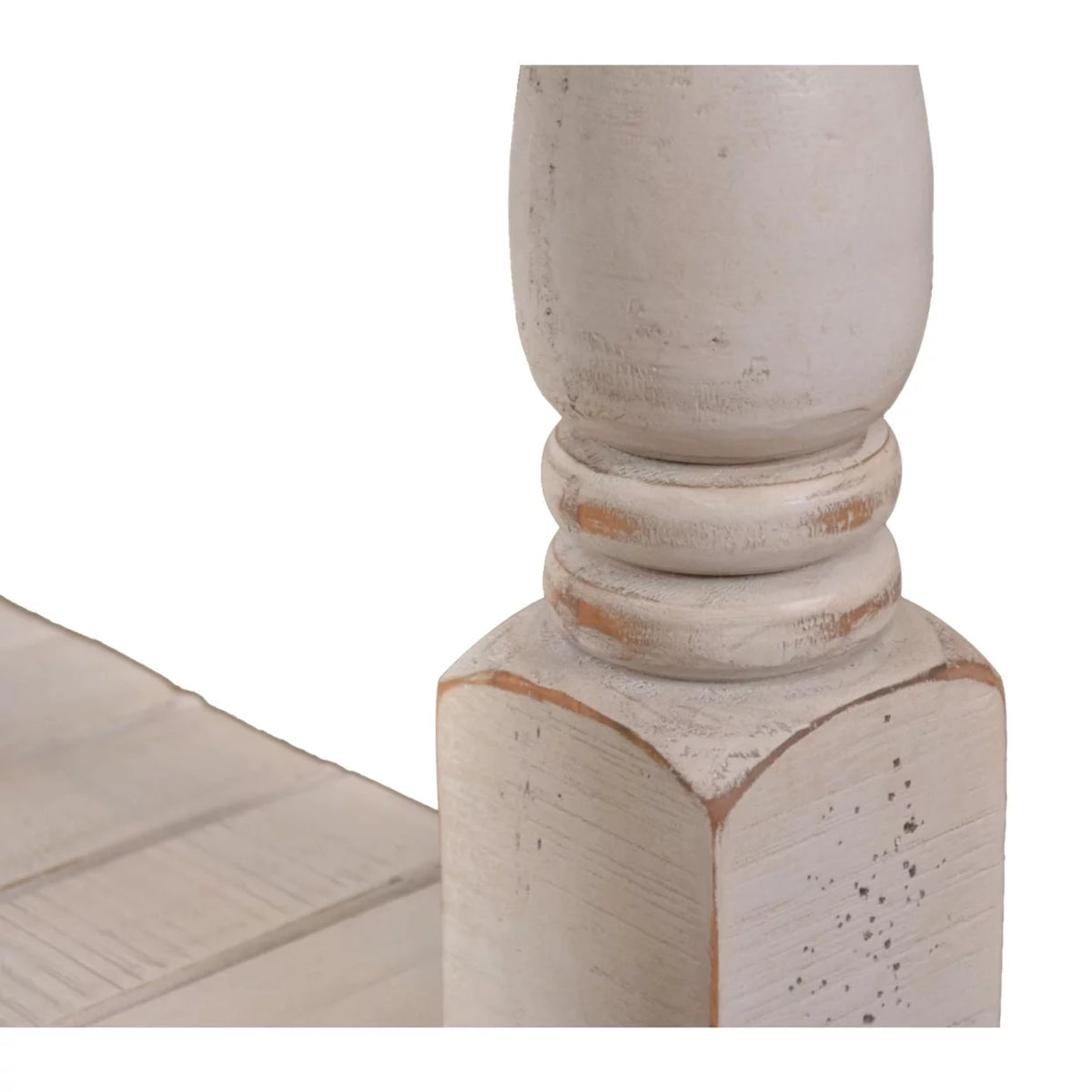 Cottage White and Brown Rectangular Wood End Table J92265