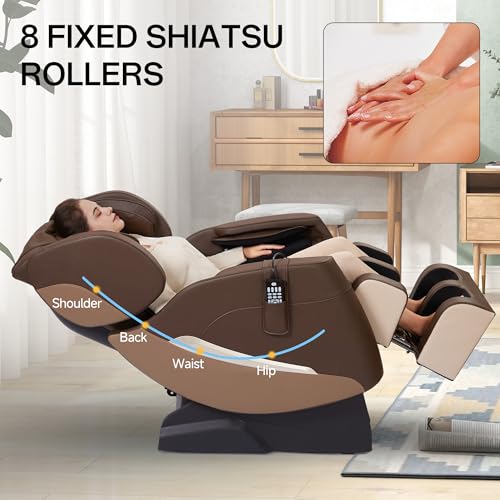 Khaki Full Body Zero Gravity Shiatsu Massage Chair K714