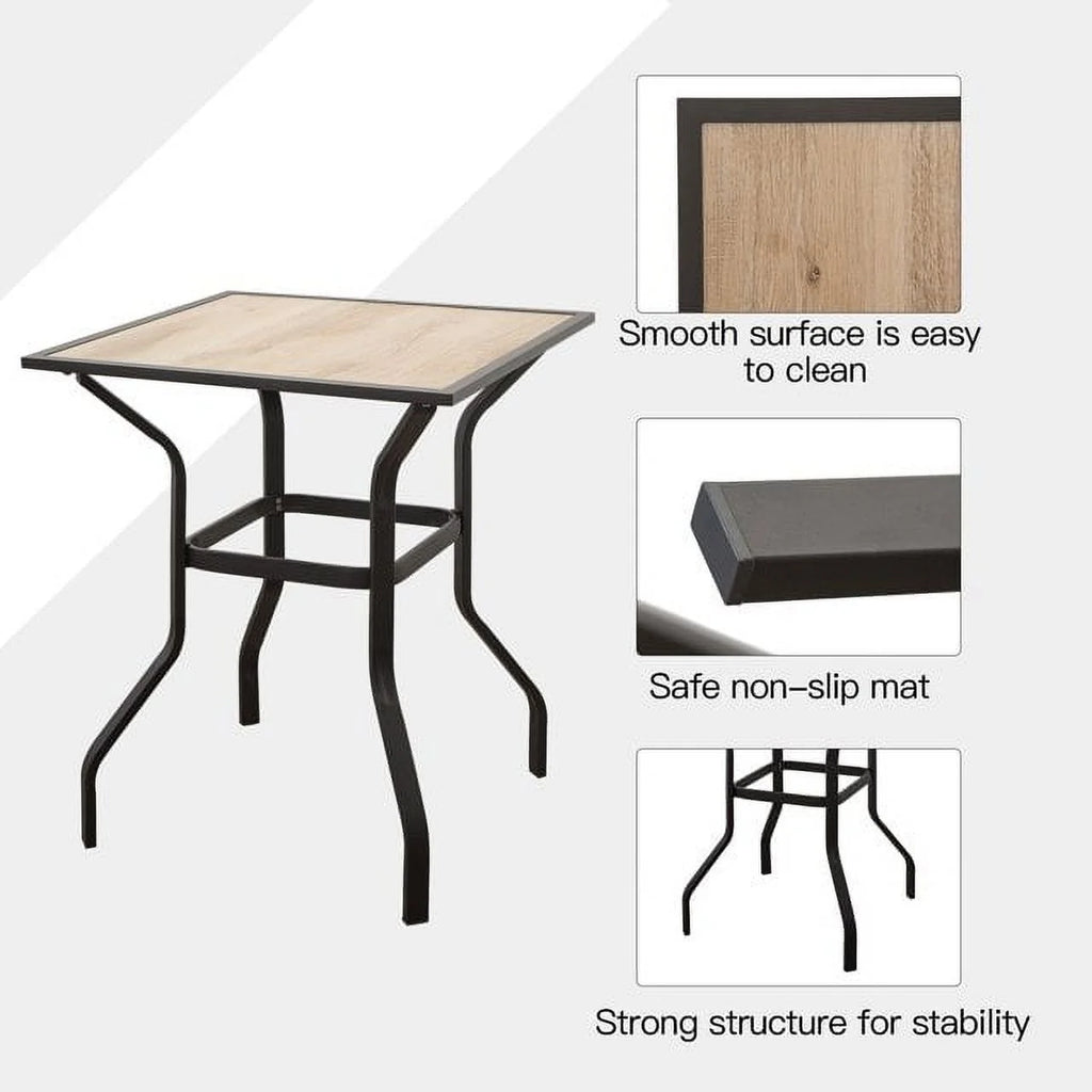 3 Piece Swivel Bar Stools and Table Patio Bistro Set E74928