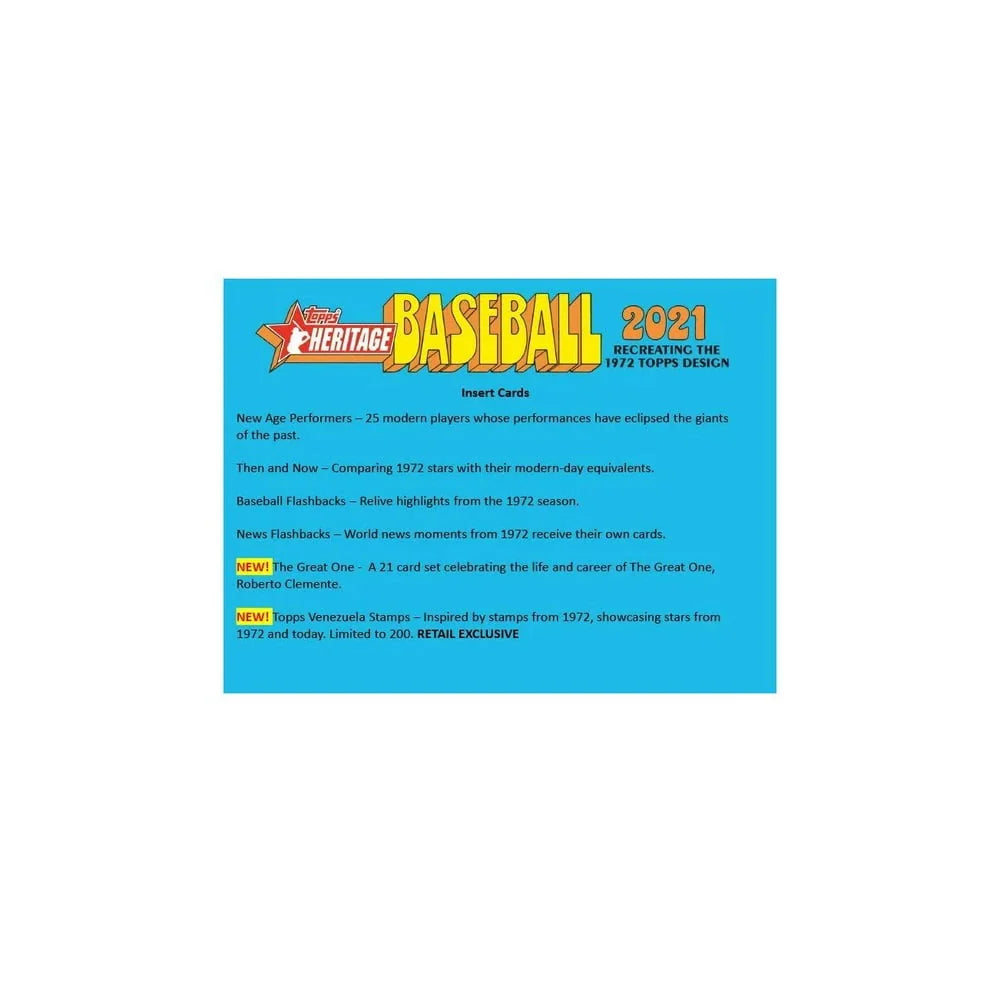 2021 Heritage Baseball Trading Card Box B2379