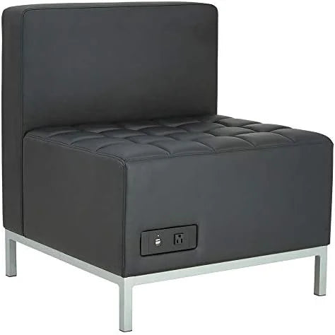 Black Powered Armless L Sectional N142219