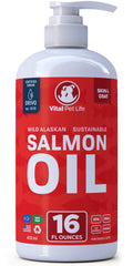 Salmon Oil for Dogs & Cats, Omega 3 Liquid Food Supplement, 16 oz K14675