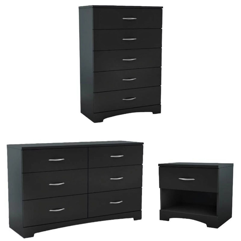 3-Piece Double Dresser & 5 Drawer Chest & Nightstand Set W4925