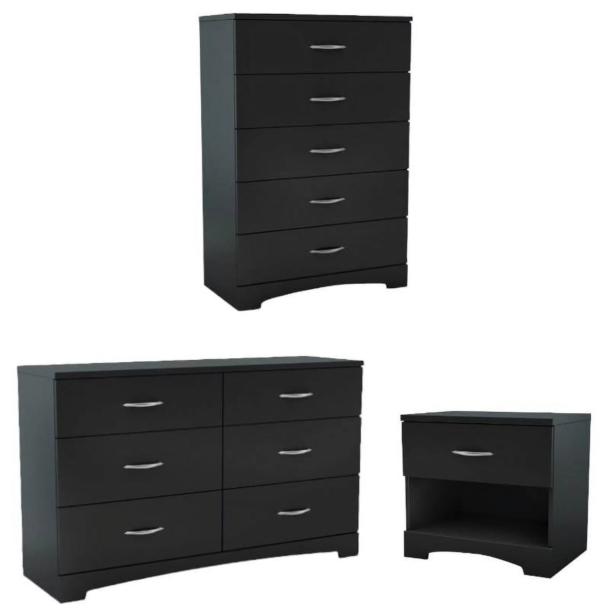 3-Piece Double Dresser & 5 Drawer Chest & Nightstand Set W4925
