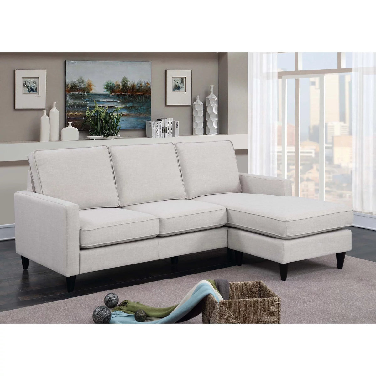 Charcoal Reversible Chaise Sectional B38798