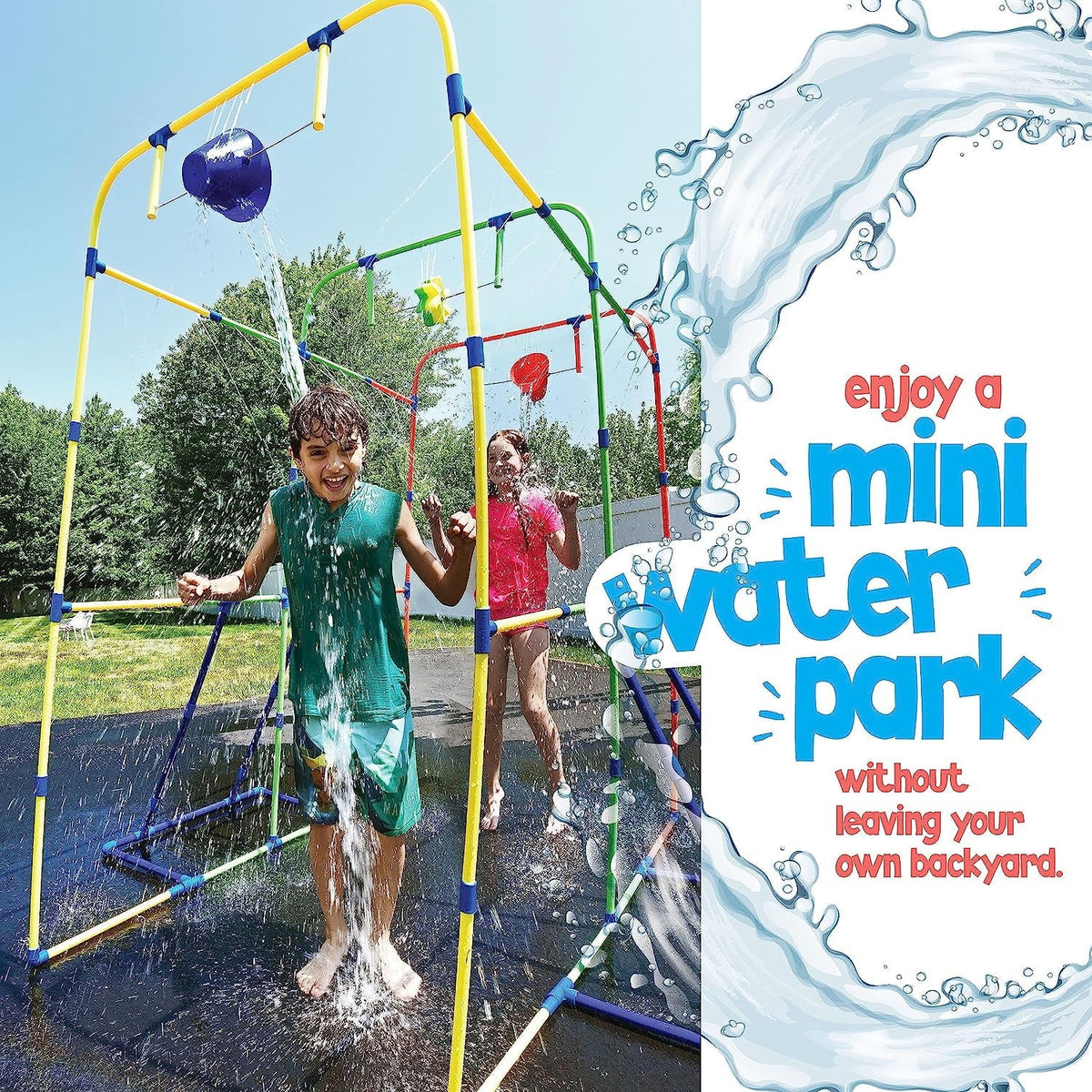 Waterpark Sprinkler Water Toy with Dump Buckets and Splash Wheel T250