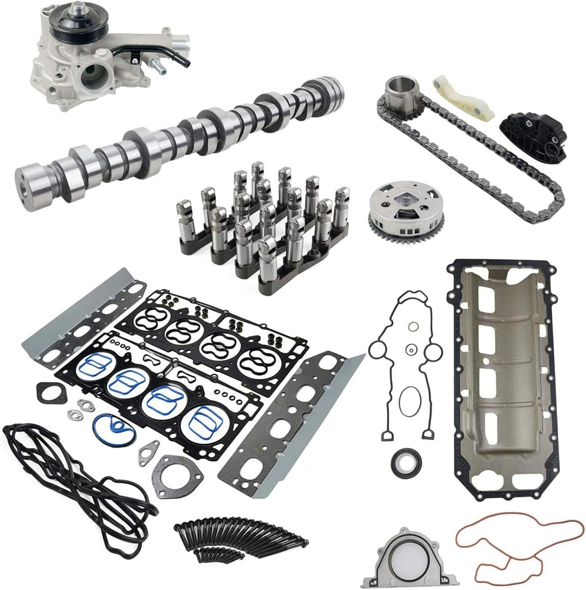 Camshaft Lifter Kit with Water Pump Timing Chain Kit for Dodge Ram 1500 5.7L V8 HEMI 2009-2019 X605760