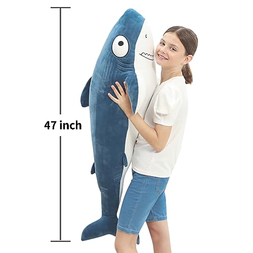 Blue 32” Shark Plush Stuffed Animal N834