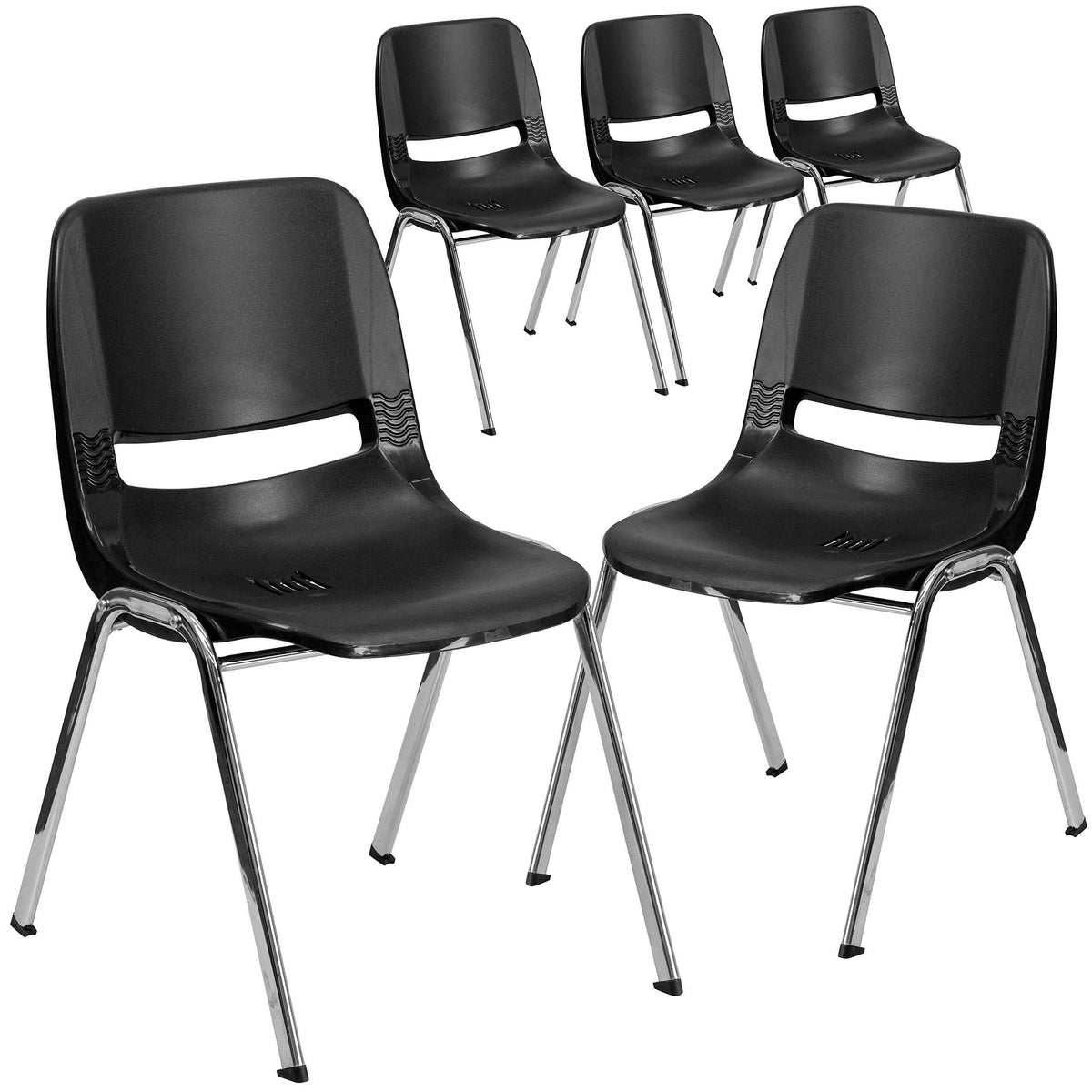 Black Stack Chair with Chrome Frame E89582