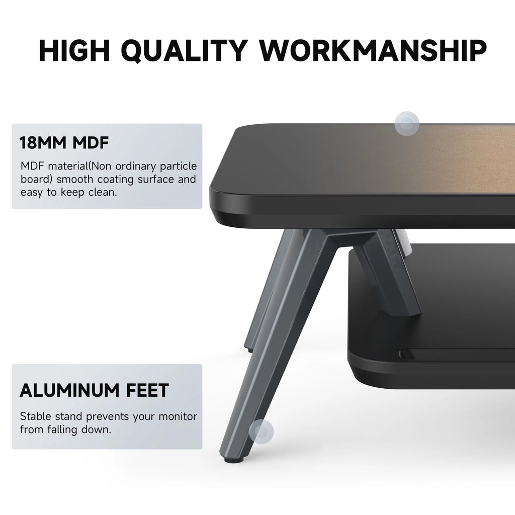 42.5 Inch Dual Monitor Stand Riser Desk Shelf with Storage Organizer B8948