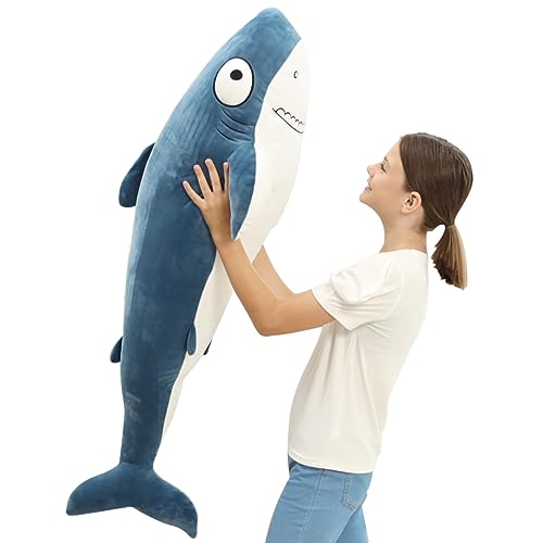 Blue 32” Shark Plush Stuffed Animal N834