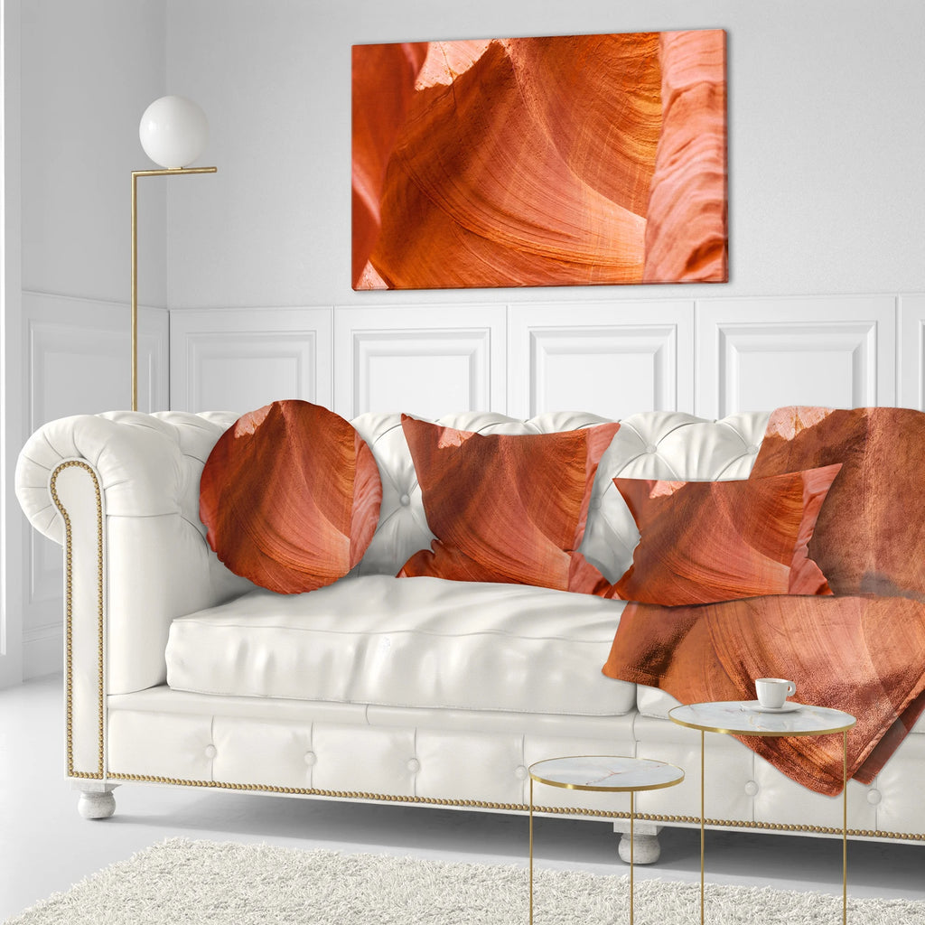 Antelope Canyon Landscape Photo Throw Pillow 12x20 H143