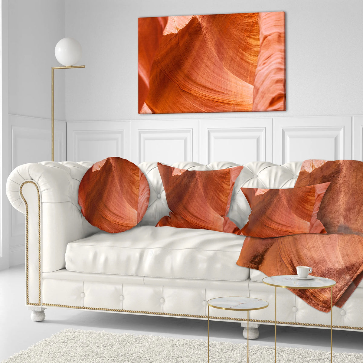 Antelope Canyon Landscape Photo Throw Pillow 12x20 H143