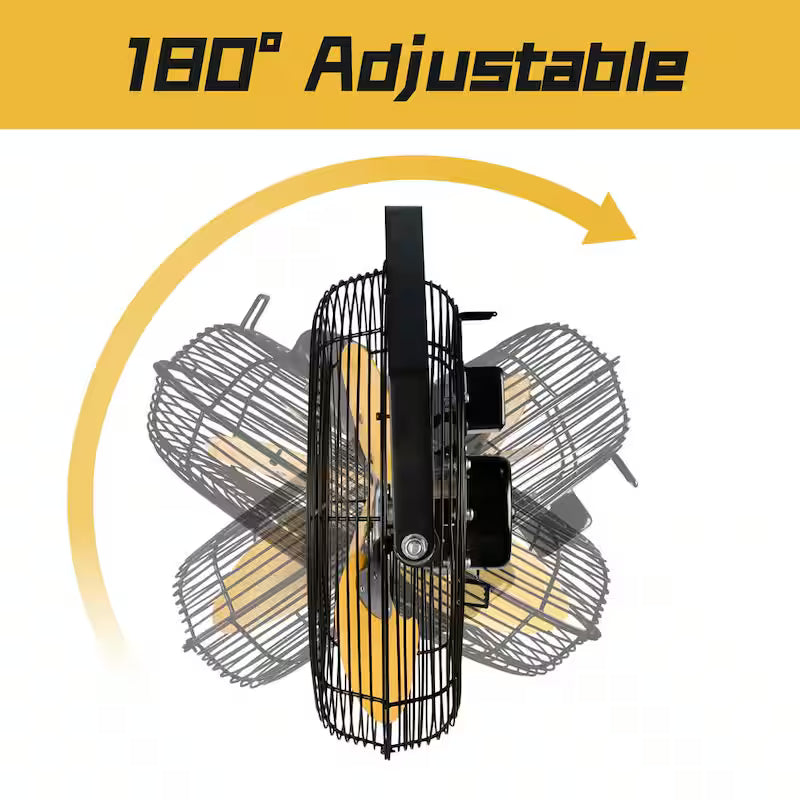 Yellow 12 in. 3-Speeds Wall Fan with Metal Structure O593292