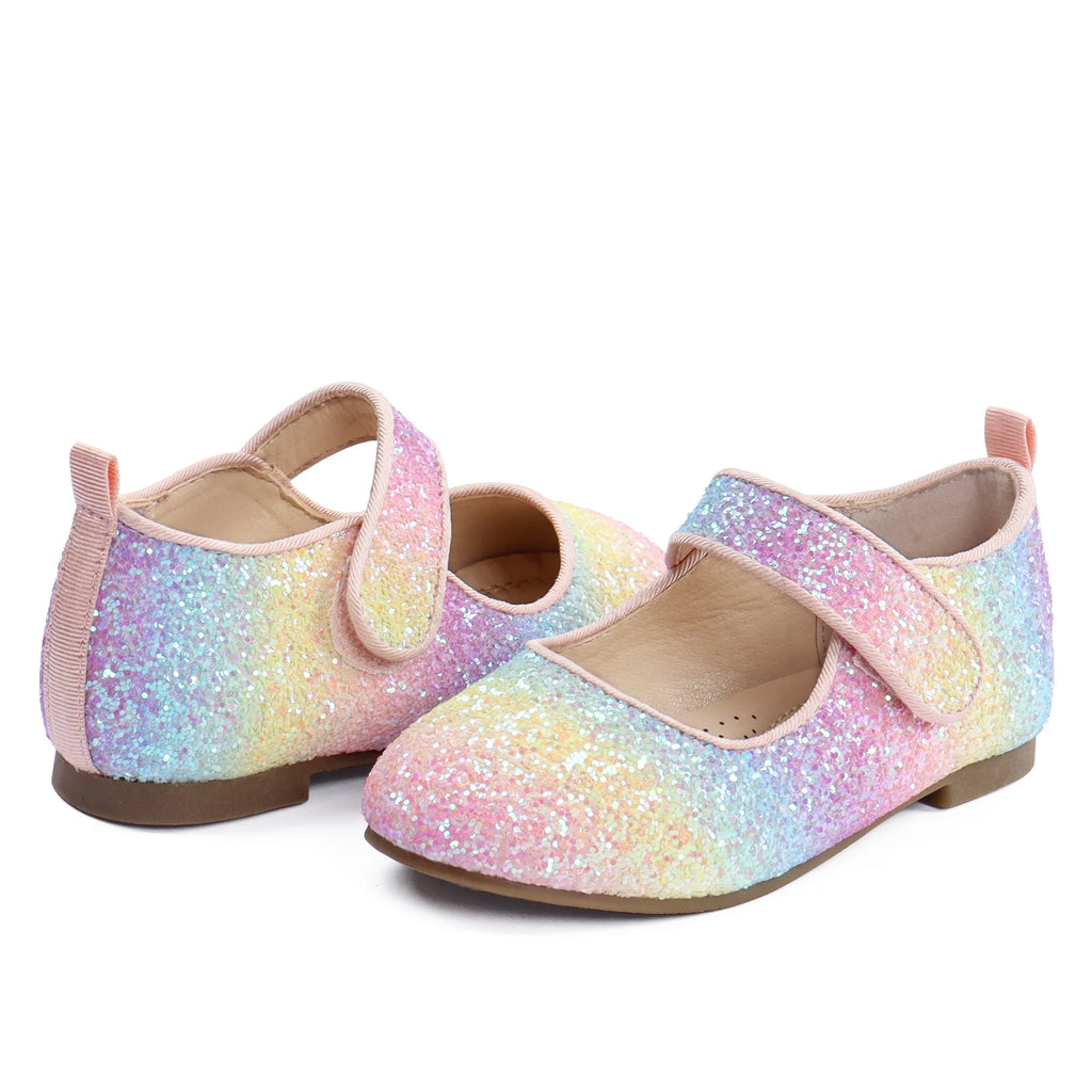 Colorful Glitter Mary Jane Ballet Flats A54938