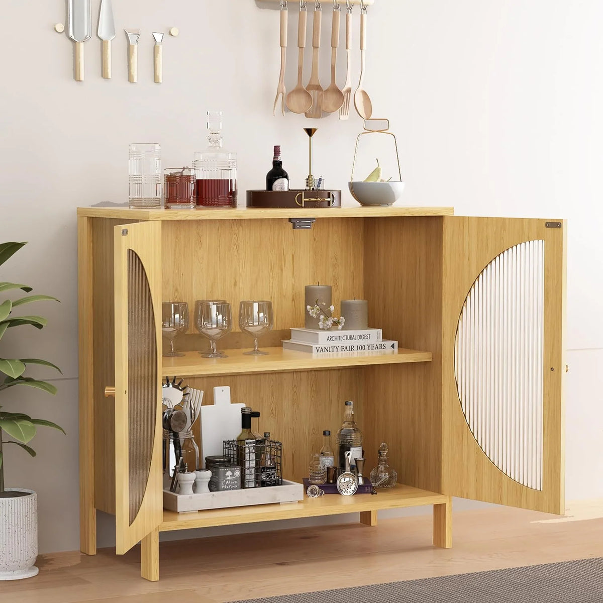 Buffet Cabinet with Storage and Glass Doors O302087