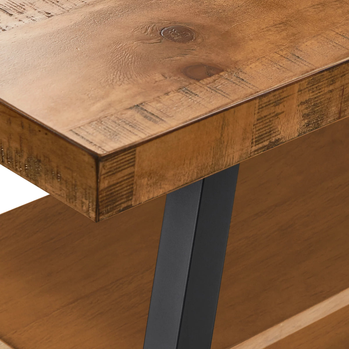 Rustic Wood and Metal TV Stand T445