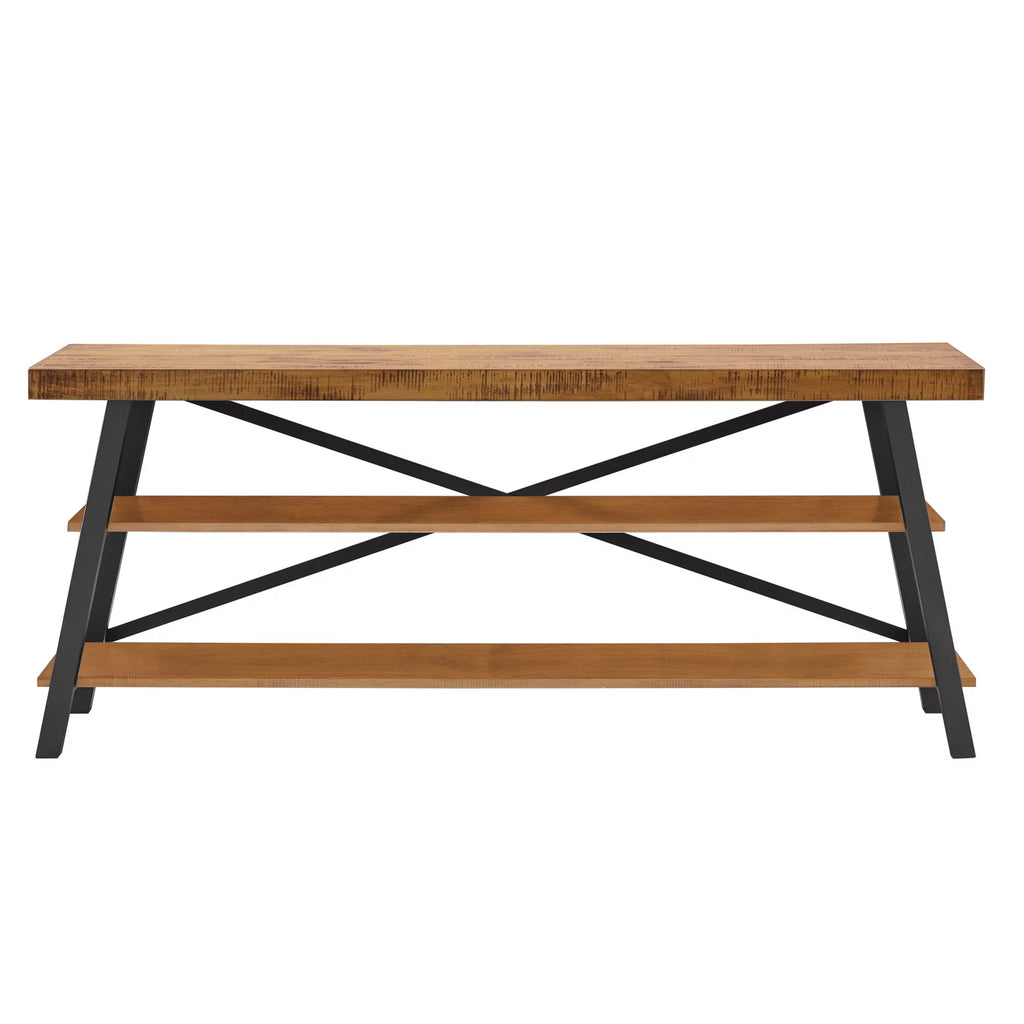 Rustic Wood and Metal TV Stand T445