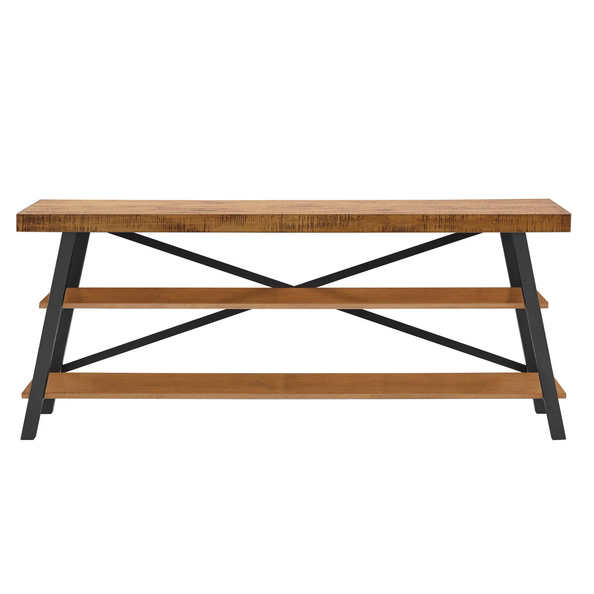 Rustic Wood and Metal TV Stand T445