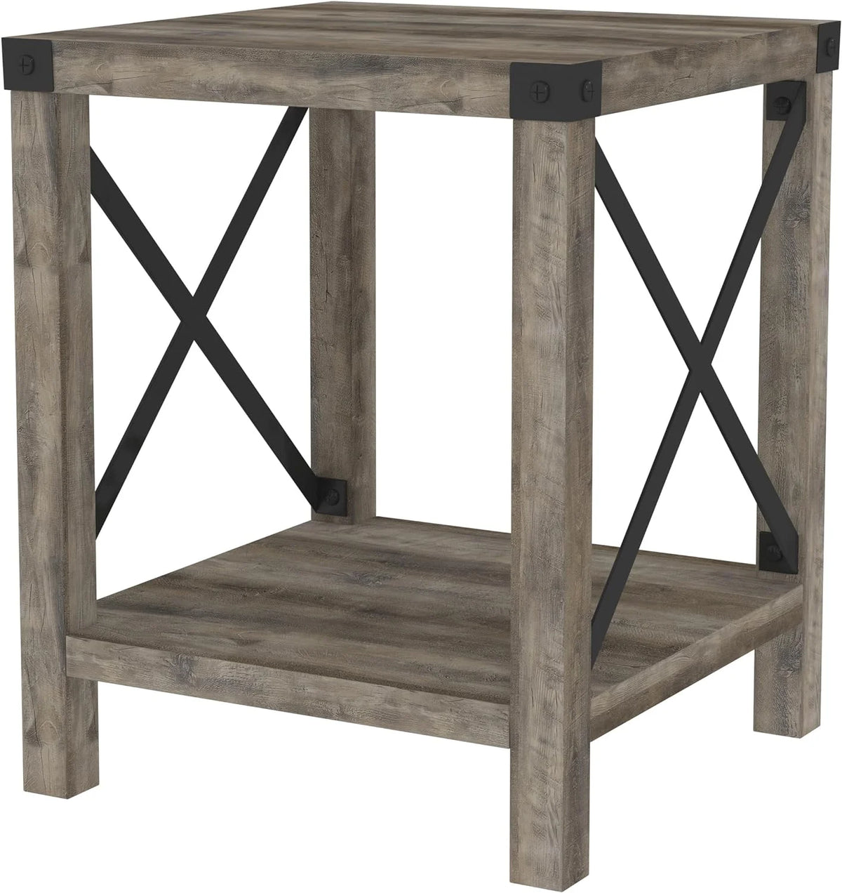 18 Inch Grey Wash Side Table Z249