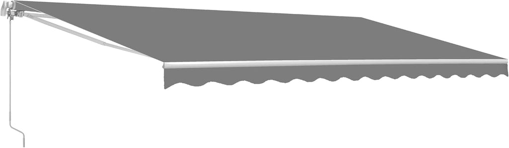 Motorized Retractable Patio Awning with Polyester Canopy C979342