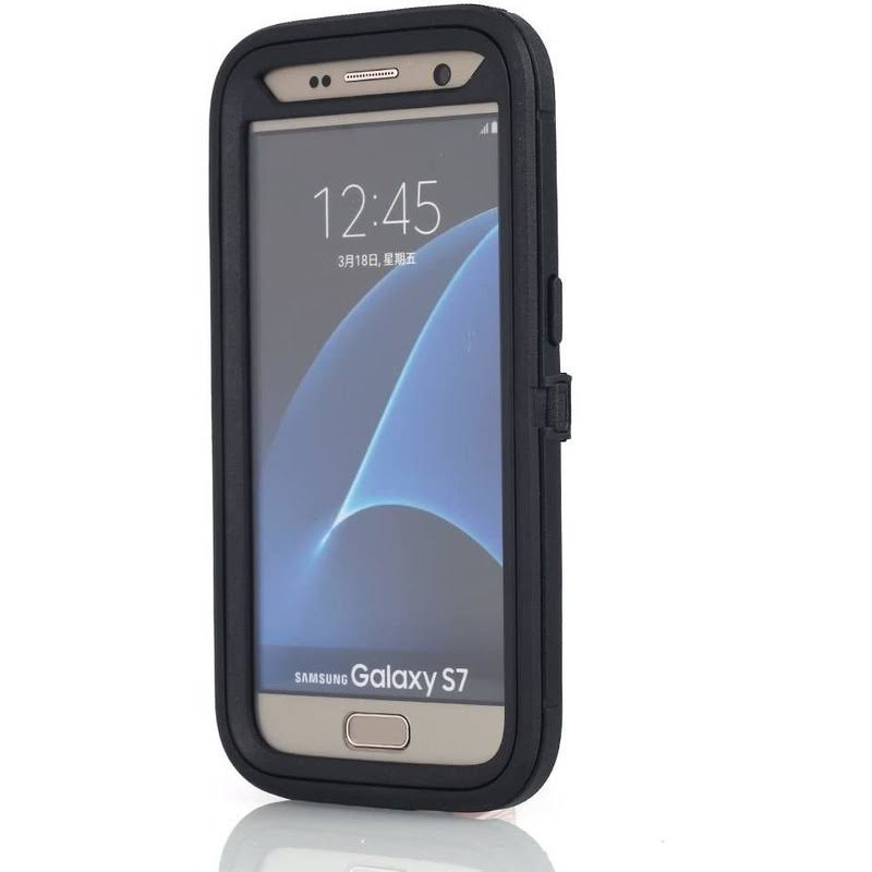 Funda para Galaxy S7, Heavy Duty Full Body resistente 4 en 1 con clip de cinturón cubierta W201097