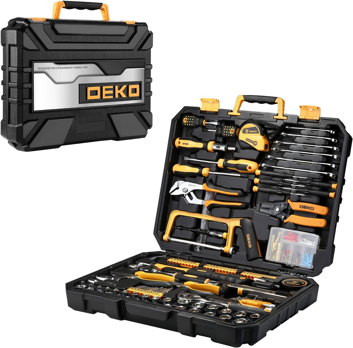 198 Piece Home Repair Tool Kit with Plastic Toolbox O54484