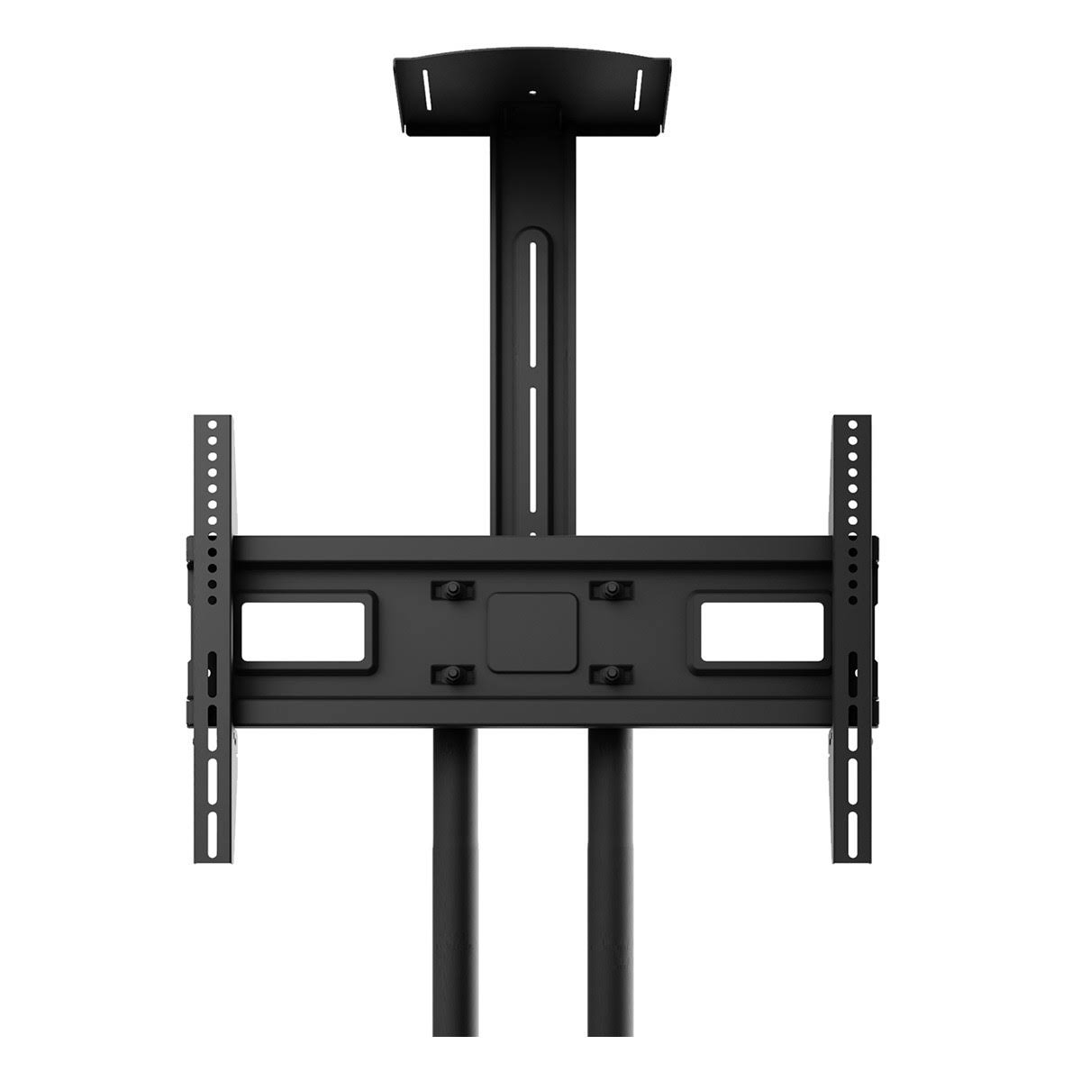 Black Mobile TV Mount with Two Adjustable Shelves G1732