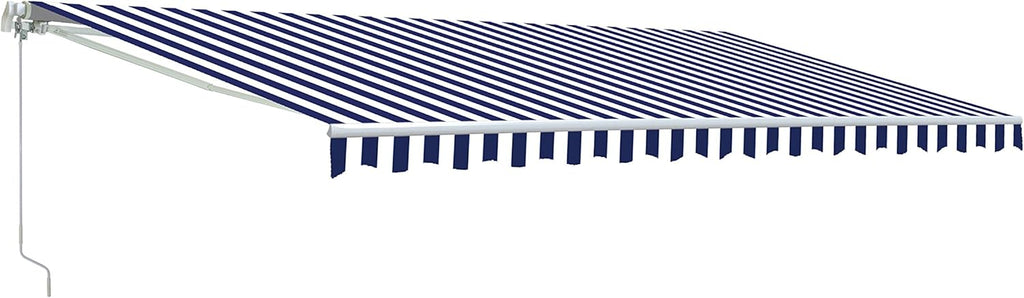 Motorized Retractable Patio Awning with Polyester Canopy C979342