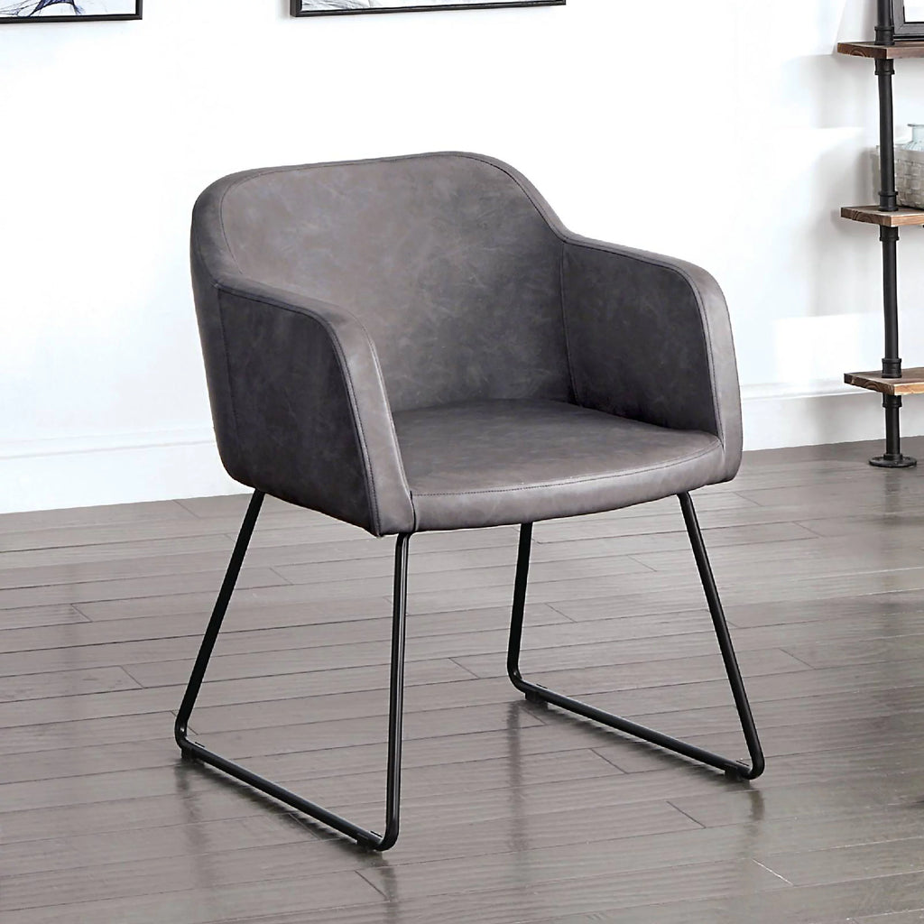 Gray Faux Leather Accent Chair G79777
