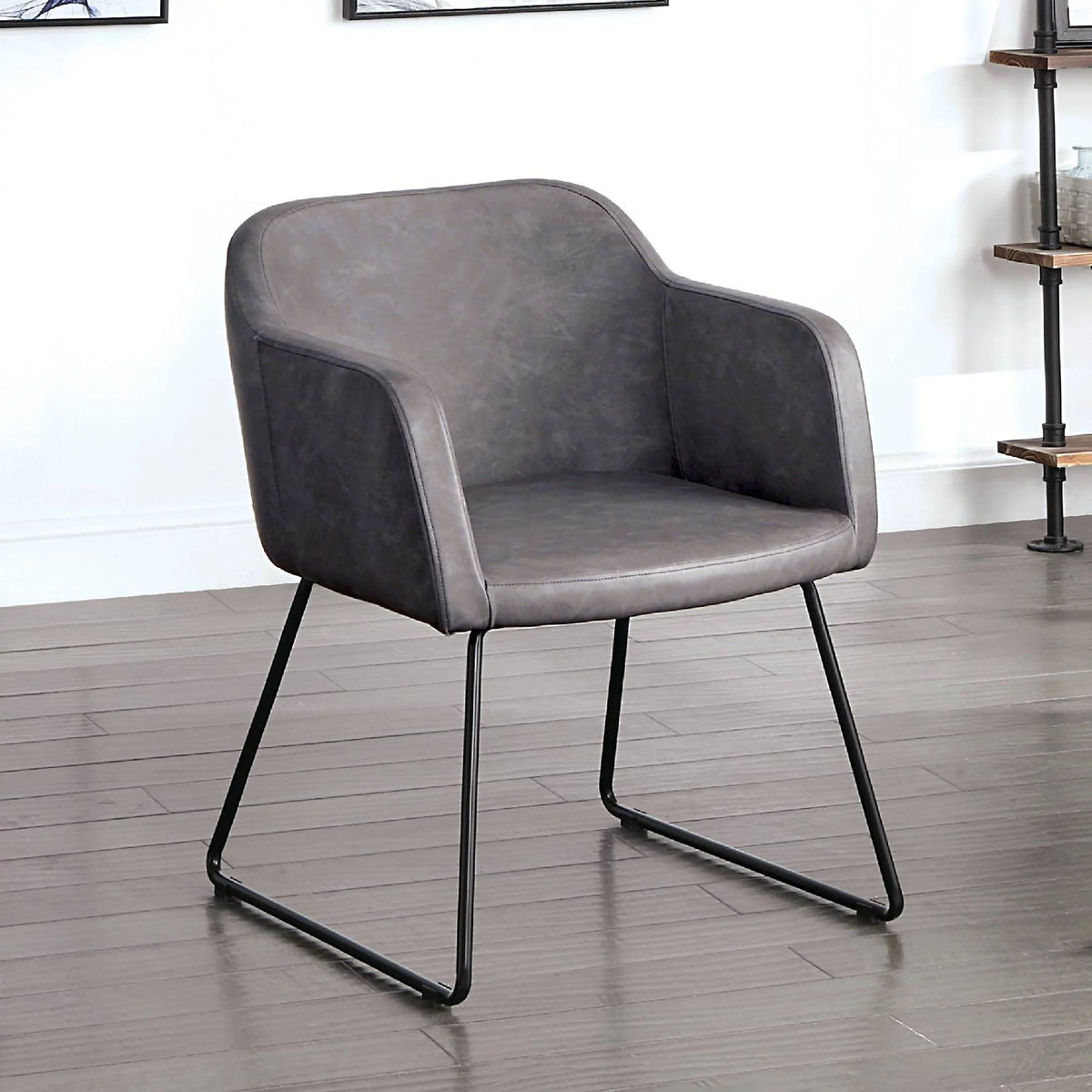 Gray Faux Leather Accent Chair G79777