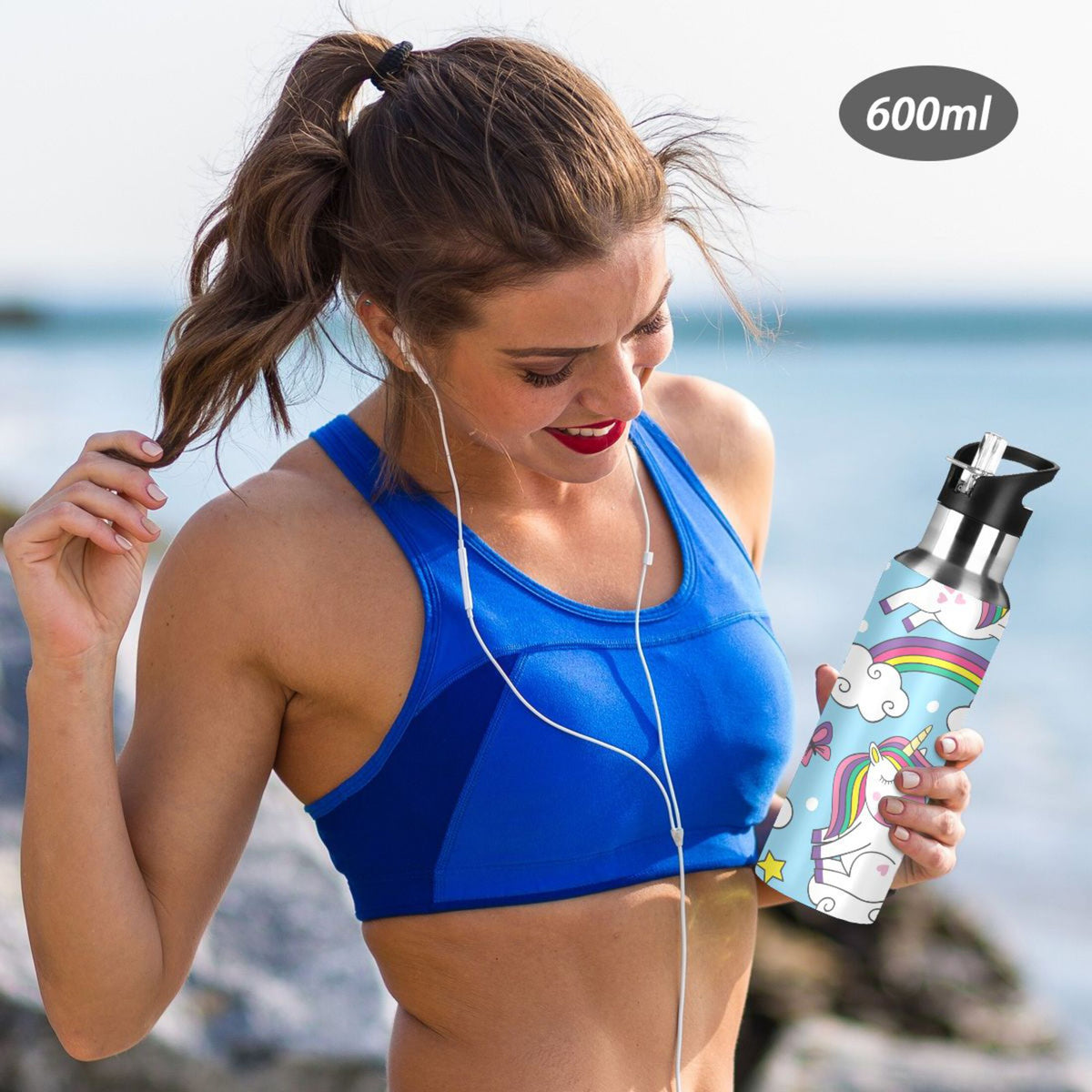 Stainless Steel Insulated Water Bottle with Straw Lid F586467