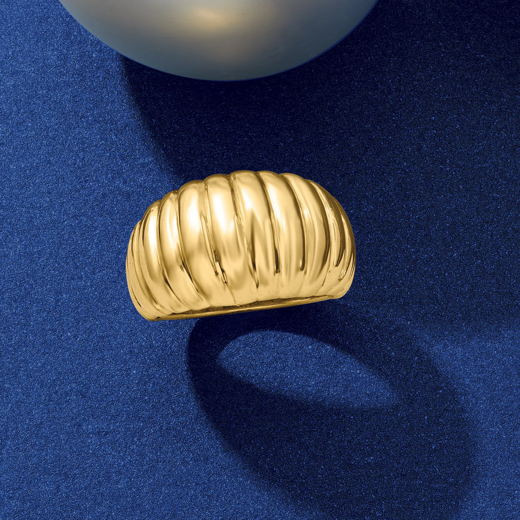 18kt Yellow Gold Electroform Dome Ring Z37699