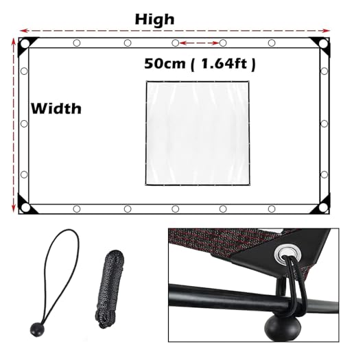 7x7 FT Clear Waterproof PVC Tarps Tarpaulin U5204