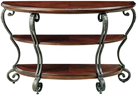 Traditional Wood 2-Shelf Console Table Brown Cherry W76676