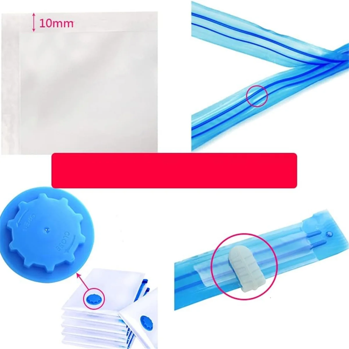 Vacuum Bags for Clothes Pack of 10 40 X 30 cm Reusable Space Saving I596774