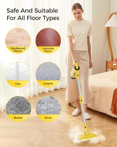 Steam Mop with 7-in-1 Attachments, 13OZ Water Tank, 23ft Power Cord I572